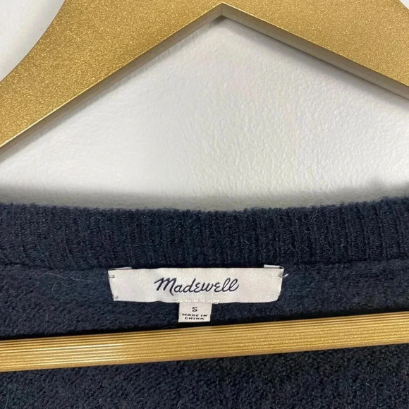 Madewell Alpaca Wool Black Faux Wrap Sweater - Picture 4 of 9